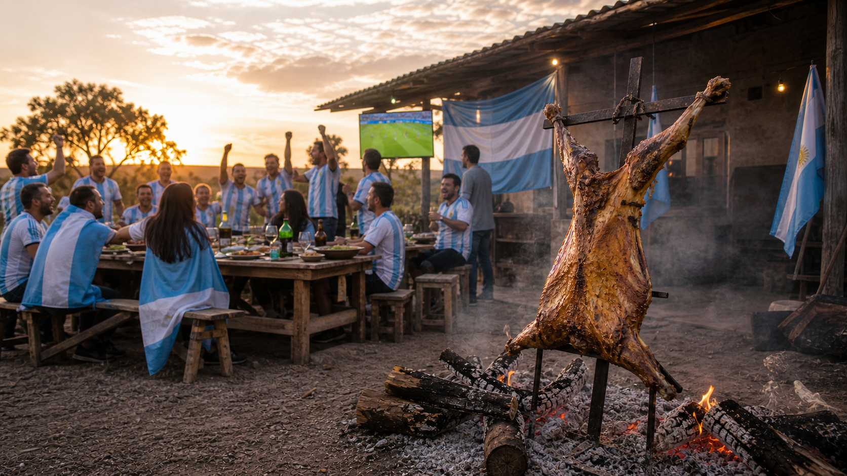 Fuego de asado argentino
