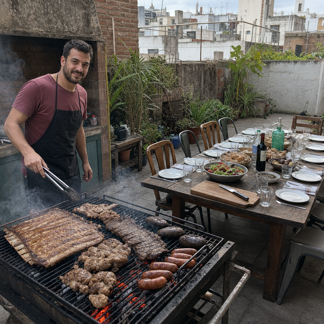 Asado porteño de Tomás