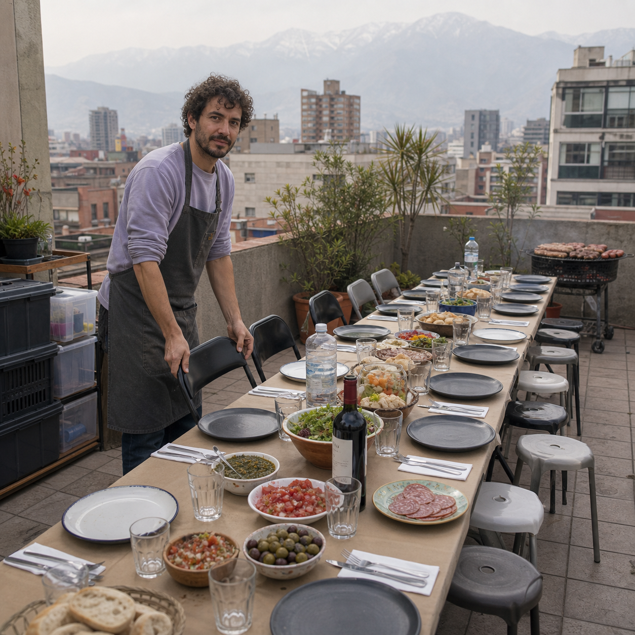 Asado con vista a los Andes