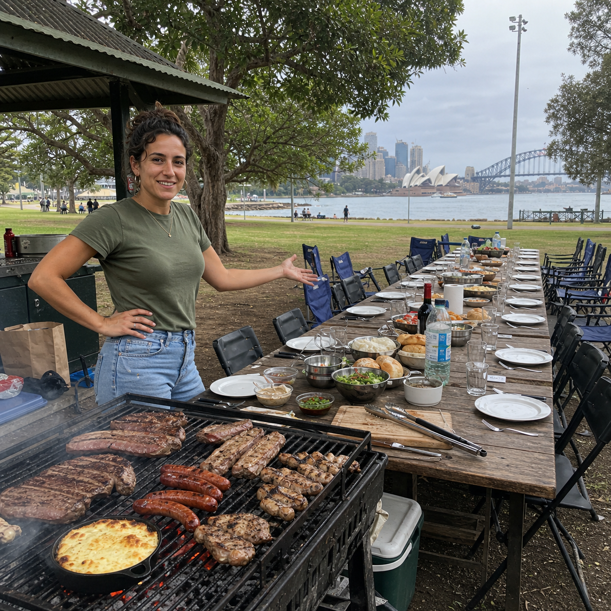 Asado frente a la Opera House